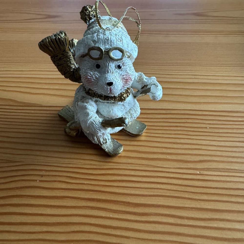 Adorable Skiing Bear Ornament